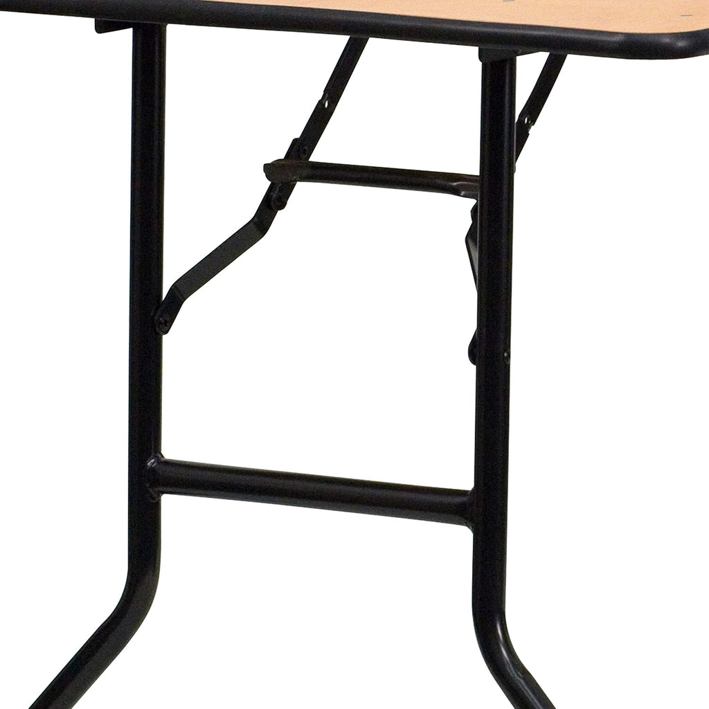 Flash Furniture Gael 6' Wood Folding Training and Event Table, Rectangular Folding Training Table with Smooth Clear Coated Finished Top, Natural
