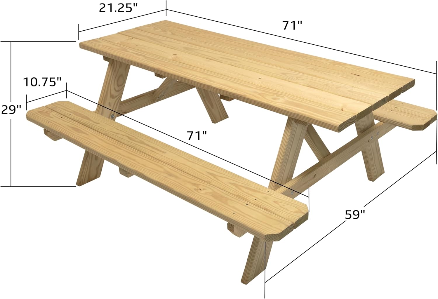 Homestead 6 ft. Treated Picnic Table Kit