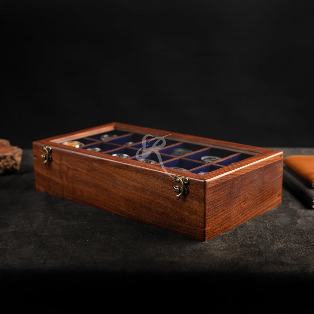 Royal Craft Expertise Wooden watch boxes, Watch box case organizer for men- Indian Long Lasting Wooden Watch Case - Luxury watch box for 12 watches For large mens wrist watches