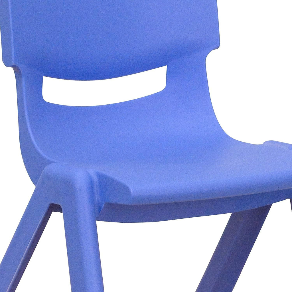 Flash Furniture Emmy Adjustable Classroom Activity Table with 6 Stackable Chairs, Plastic Activity Table for Kids, 23.625' W x 47.25' L, Blue/Gray