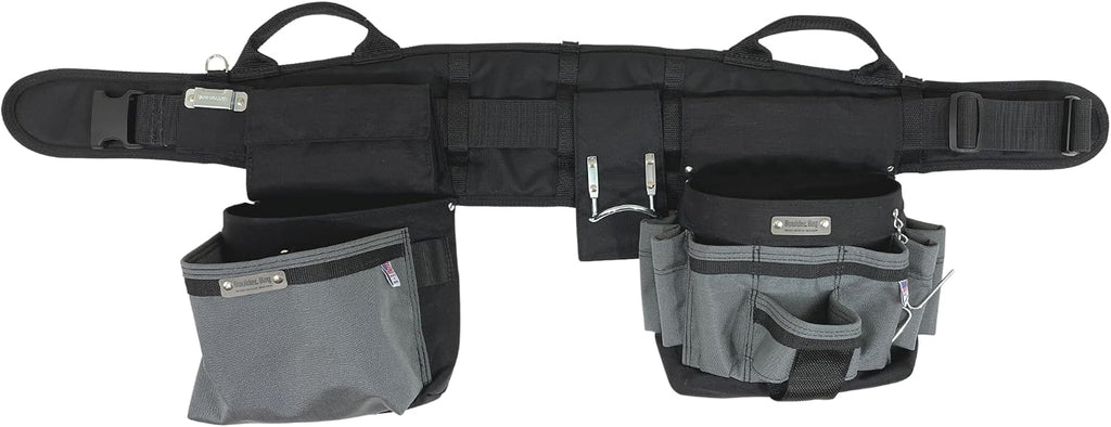 BOULDER BAG Ultimate Electrician's MAX Combo with Comfort Back Support Tool Belt, Quick Release Buckle, Heavy Duty, Silver, (Medium 28-32 Inch Waist), Made in USA