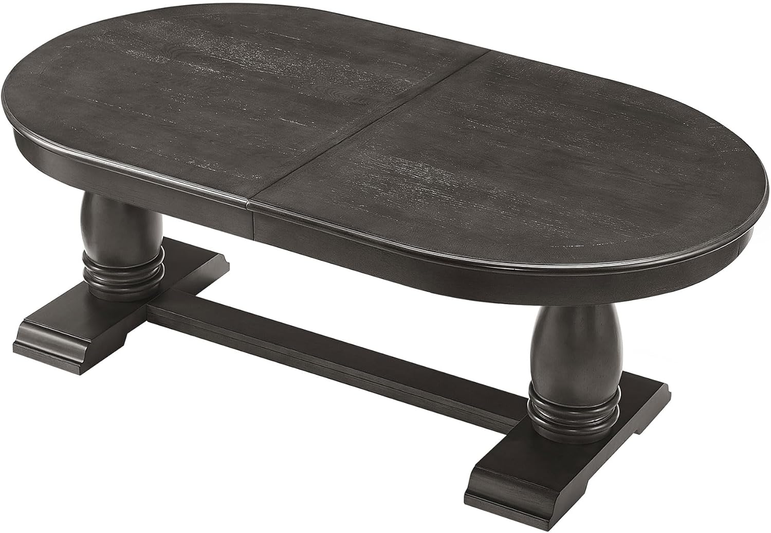 94.06'' Extendable Dining Table Rustic Wood Oval Dining Kitchen Dinner Table for 4-8, Modern Mid-Century for Living Room, Dark Brown