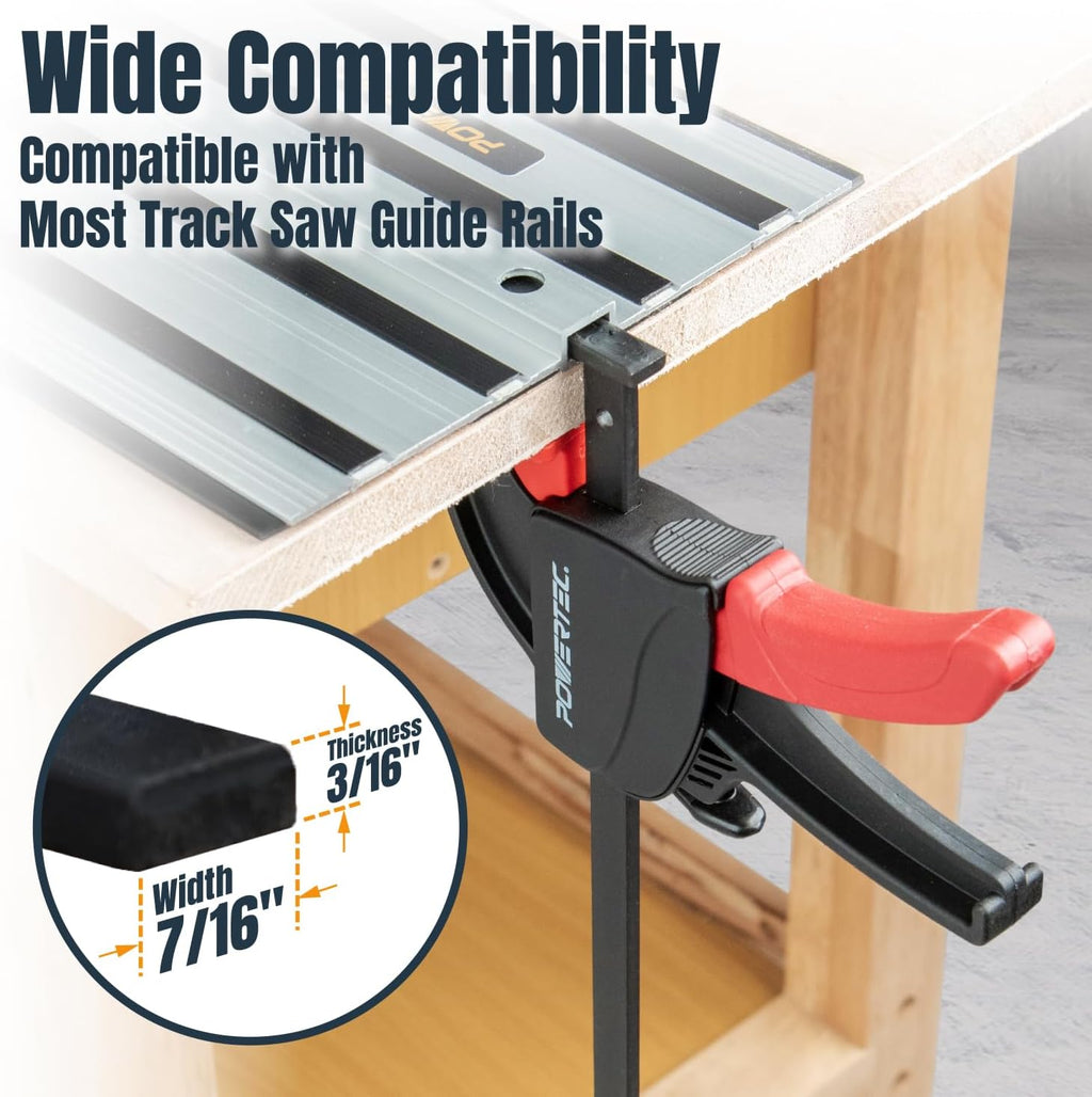 POWERTEC 71691 110 Inch Track Saw Guide Rail Connector Set for DeWalt Track Saws, Clamping Options Includes 2x55' Aluminum Extruded Guided Rails and (1) Guide Rail Connector for Woodworking Projects