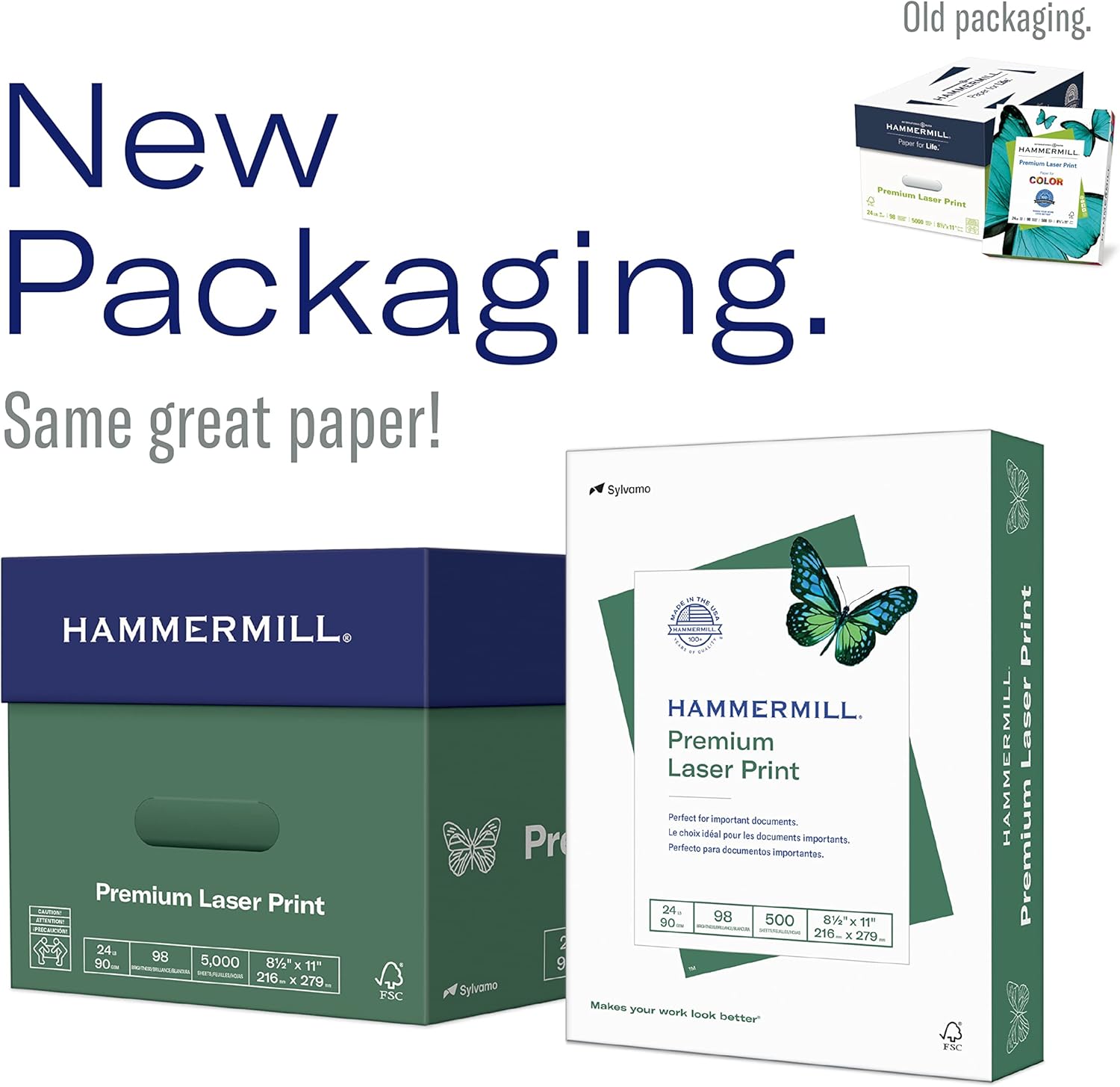 Hammermill Paper, Premium Laser Print Paper, 8.5 x 11 Paper, Letter Size, 24lb Paper, 98 Bright, 1 Pallet / 32 Cartons (104604P) LOADING DOCK DELIVERY
