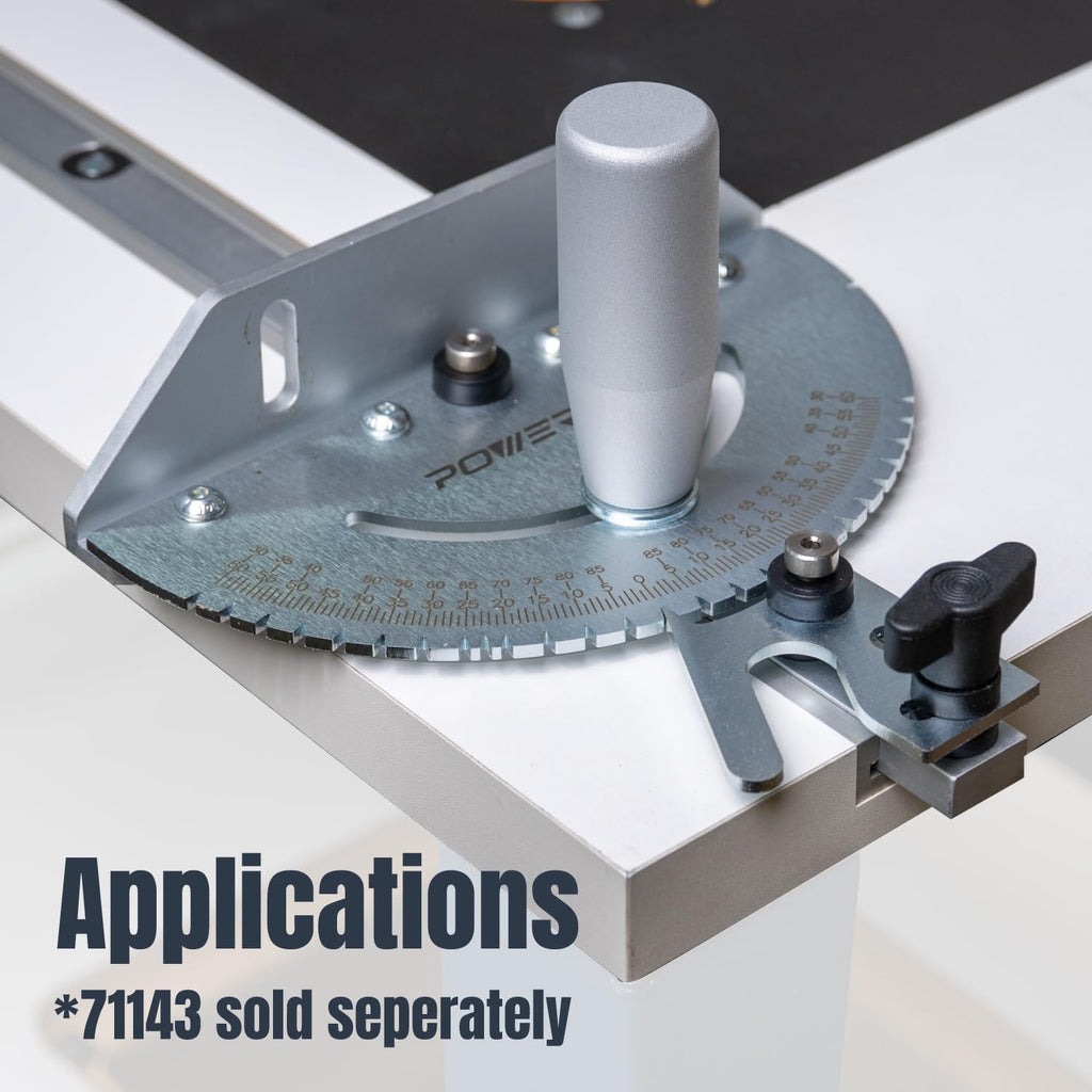POWERTEC Benchtop Router Table with Steel Stand and Adjustable Fence – 24' x 16' MDF Laminated Top, Insert Plate, 2-1/2' Dust Port, Fence Stop, Featherboard & Additional Accessories (71402)