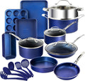 GRANITESTONE 20 Pc Kitchen Pots and Pans Set Non Stick Cookware Set, Kitchen Cookware Sets with Deep Frying Pan Set, Bakeware, & Steamer, Non Toxic PFOA PFOS Free, Oven and Dishwasher Safe