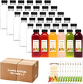 BAKHUK 216pcs 16oz Empty Plastic Juice Bottles with Caps, Plastic Water Bottles with Lids, Reusable Clear Bulk Beverage Containers for Juice, Milk and Other Beverages(2 Package)