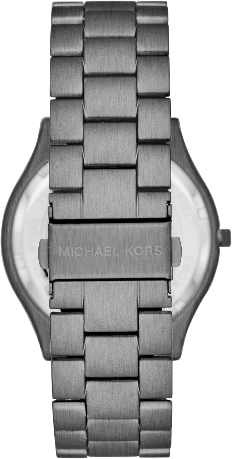 Michael Kors MK9122 - Slim Runway Three-Hand Beige Gold-Tone Stainless Steel Watch