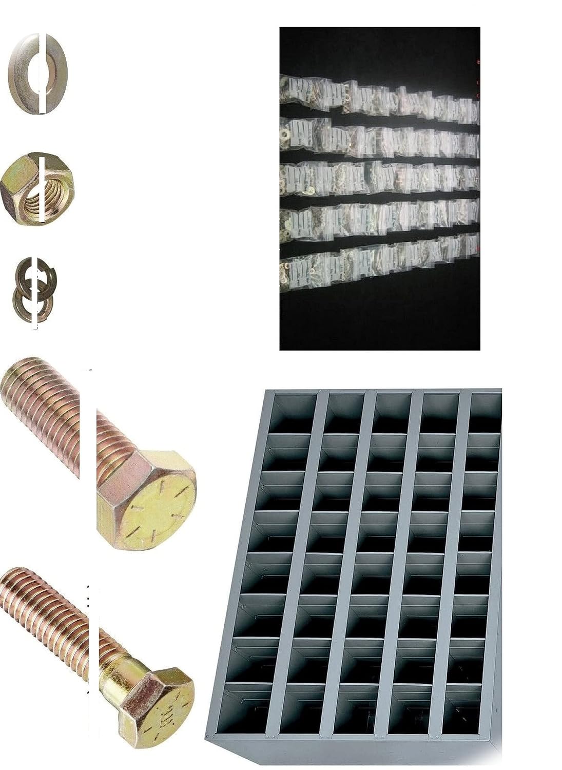 Grade 8 Bolt NUT & Washer Assortment/KIT 2160 PCS NC1 with A 40 Hole BIN Hardware Fastener Kit Set RV9549S