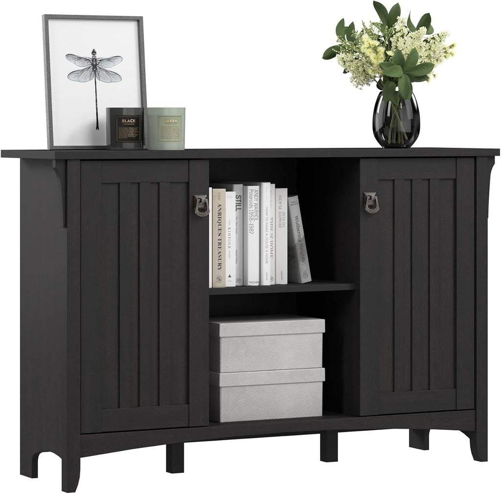 Bush Home Salinas Accent Storage Cabinet with Doors in Vintage Black