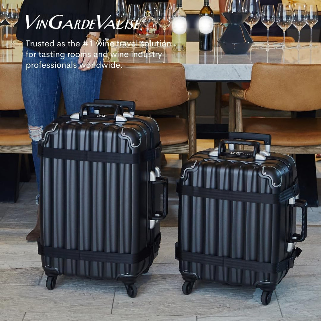 VinGardeValise® Petite Wine Suitcase – 8-Bottle Travel Luggage, TSA-Approved, Durable Hard Shell, Shockproof Foam, Secure Bottle Protection for Enthusiasts & Collectors - Burgundy