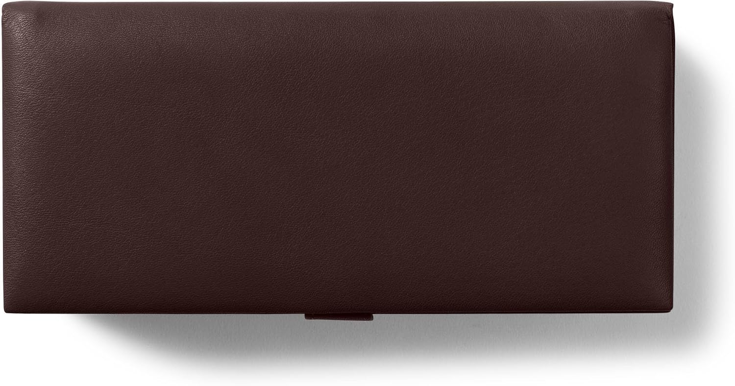 Leatherology Brown Watch & Bracelet Box – Full Grain Leather Jewelry Organizer with 4 Microsuede-Lined Compartments, Removable Cushions & Snap Closure – Storage for Watches and Accessories