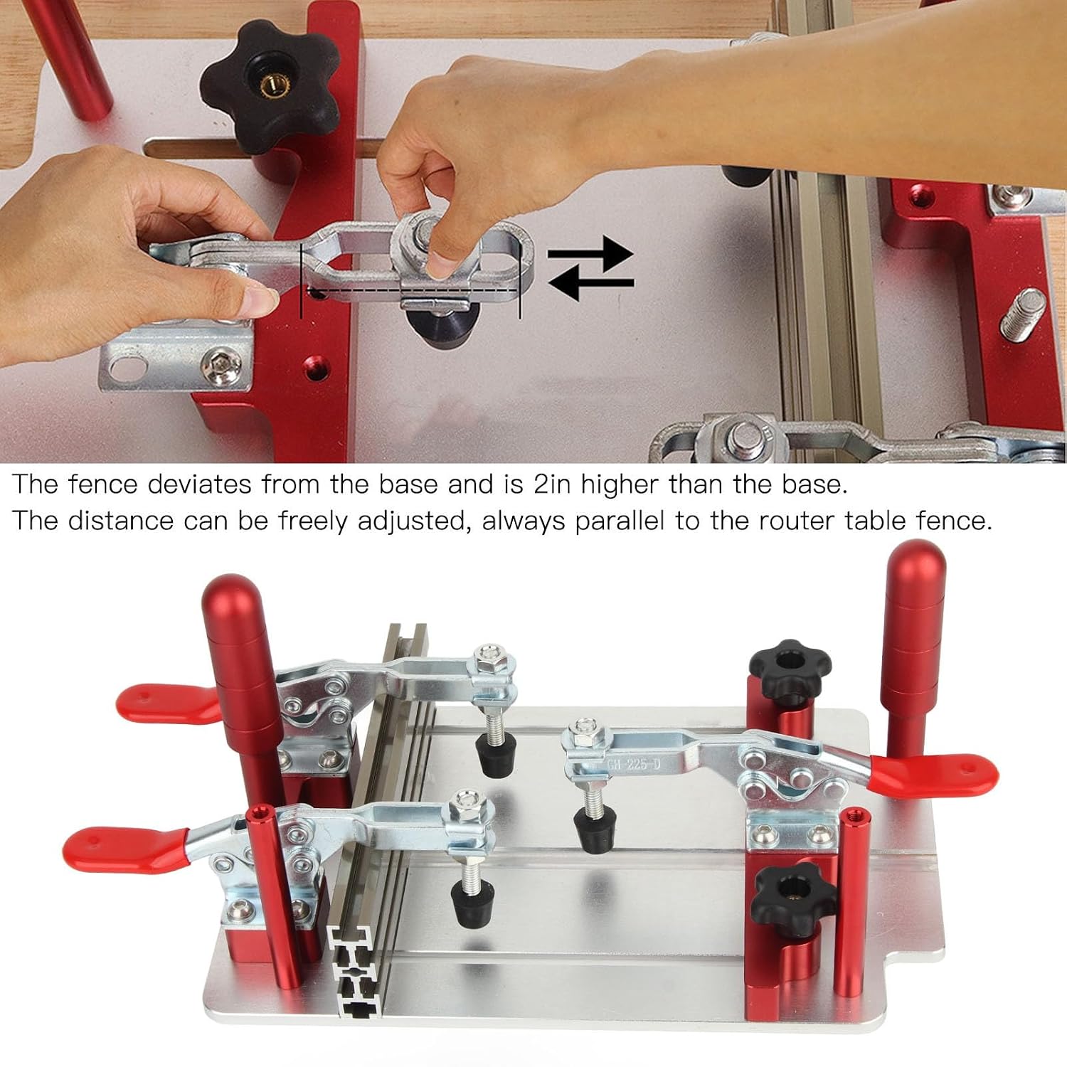 Coping Sled , High Security 144 5 Mm Maximum Clamping Width Aluminum Alloy 0 48 Mm Clamping Range Clean Cutting Milling Table Coping Sled for Carpentry