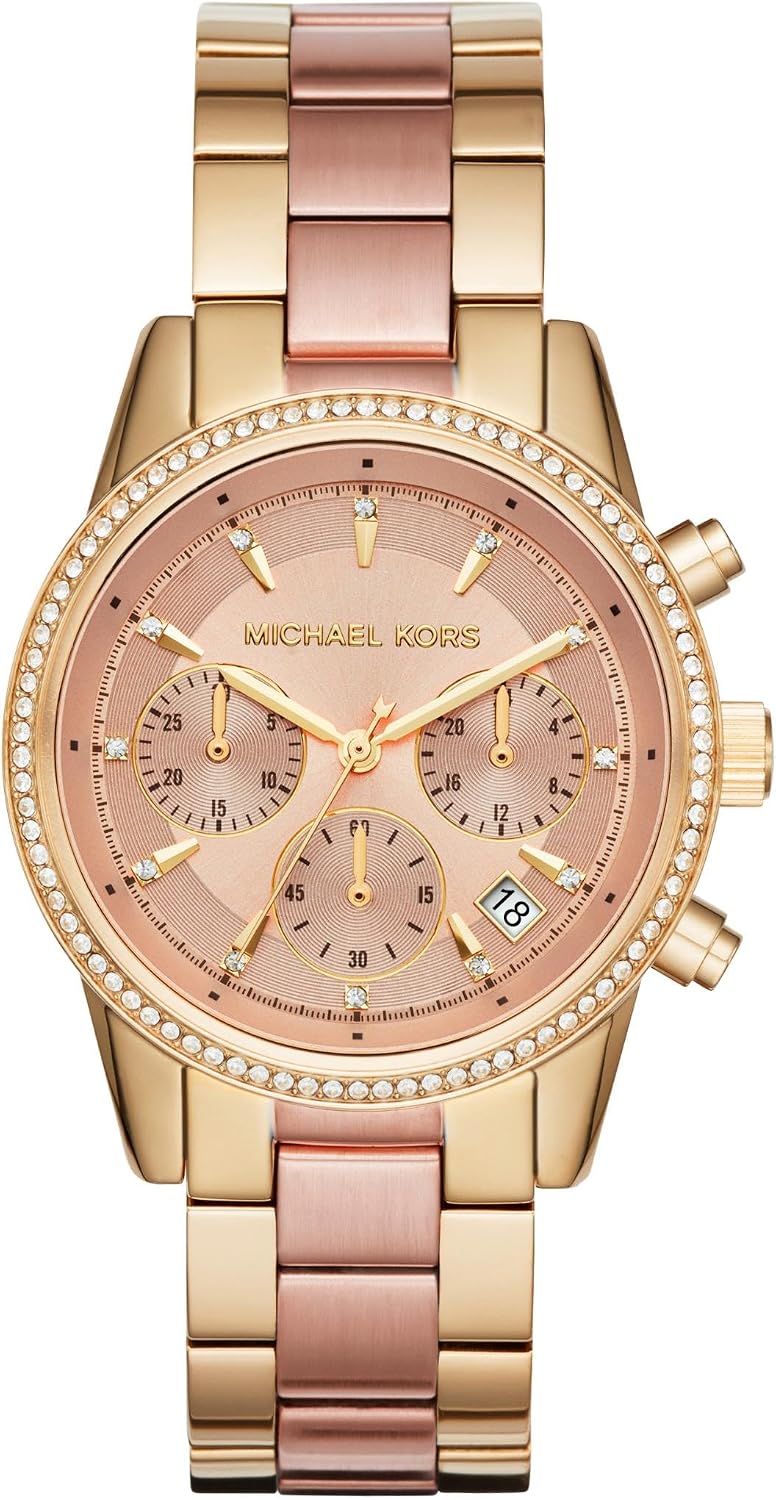 Michael Kors Bryant Chronograph Women's Watch, Stainless Steel and Pavé Crystal Watch for Women