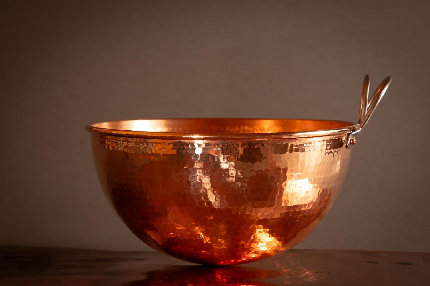 Sertodo Solid Copper Mixing Bowl | 2.5 qt, 10-inch Diameter | 100% Pure Hammered Copper Bowl for Kitchen, Baking & Cooking | Large Mixing Bowls for Whisking, Beating & Serving