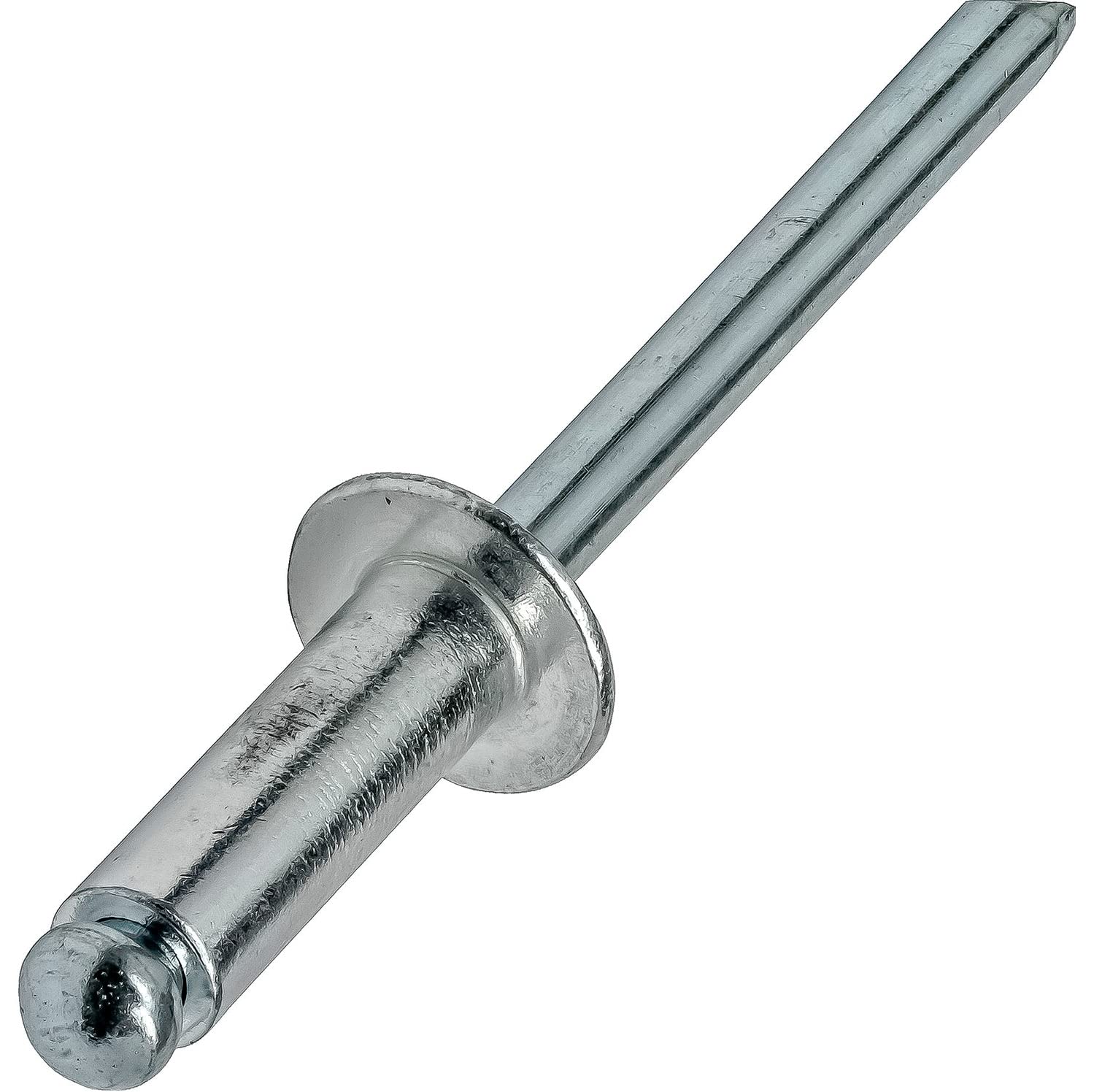 Pop Rivets 3/16' x 1/4' Aluminum Body Steel Mandrel Dome Head Blind Pack of 500 Fastener Set LS11437F