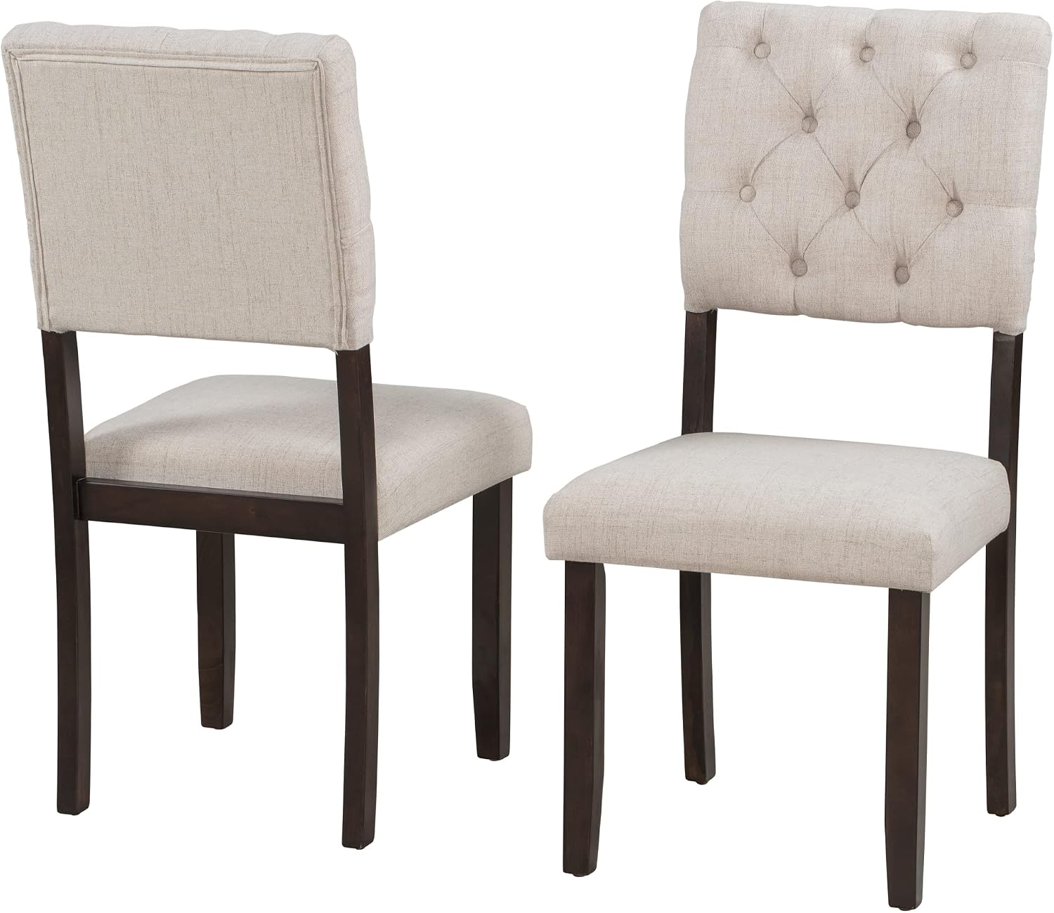 6 Pieces Dining Table Chair Set, Rectangle Dining Table with 4 Upholstered Chairs & a Bench, Wood Kitchen Table Chairs Set for 6 Persons, Modern Style Dining Room Set (Espresso+ Beige)