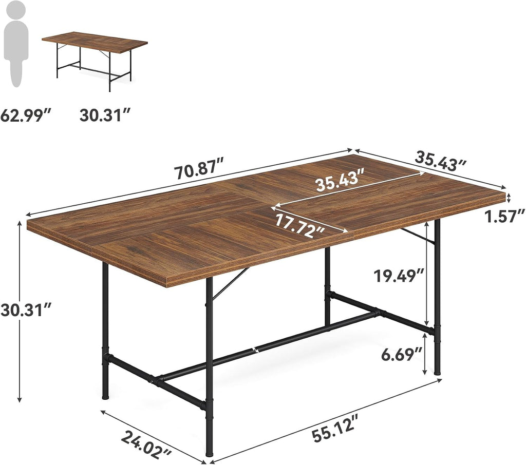 LITTLE TREE 6FT Conference Table, Rectangle 70.8' W x 35.4' D Meeting Table, Seminar Table for Office Conference Room