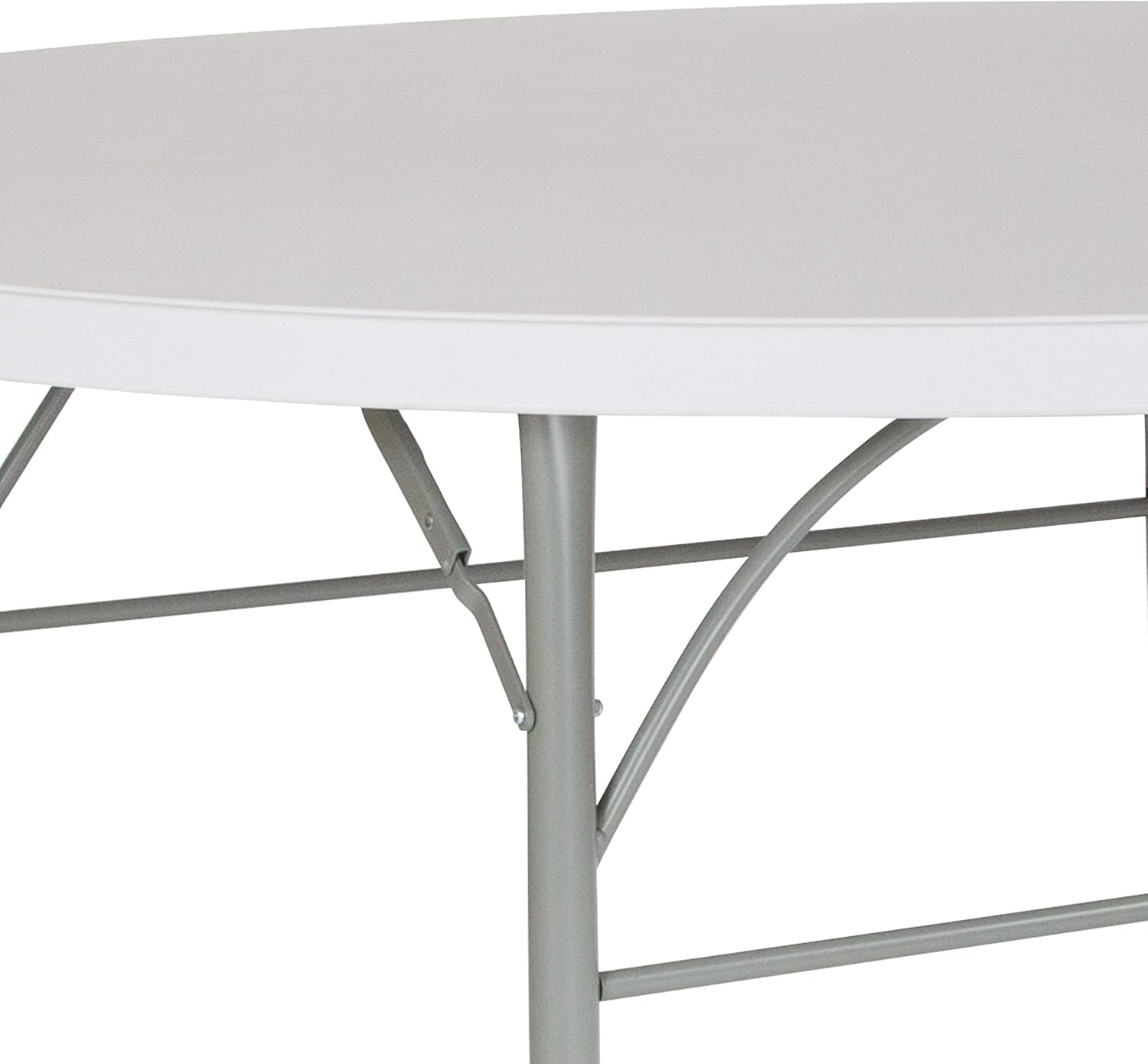 Flash Furniture Stonewall 6' Round Plastic Folding Event Table with Carrying Handle, Bi-Fold Banquet Table for Indoor/Outdoor Events, White