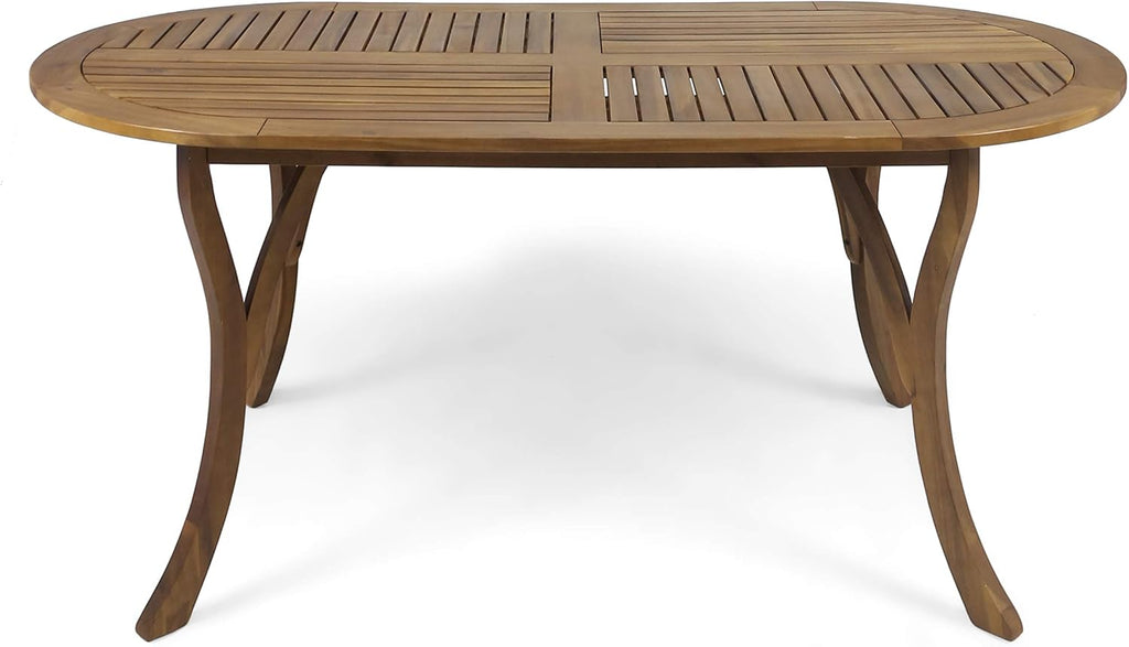 Christopher Knight Home Baia Outdoor 70' Oval Acacia Wood Dining Table, Teak