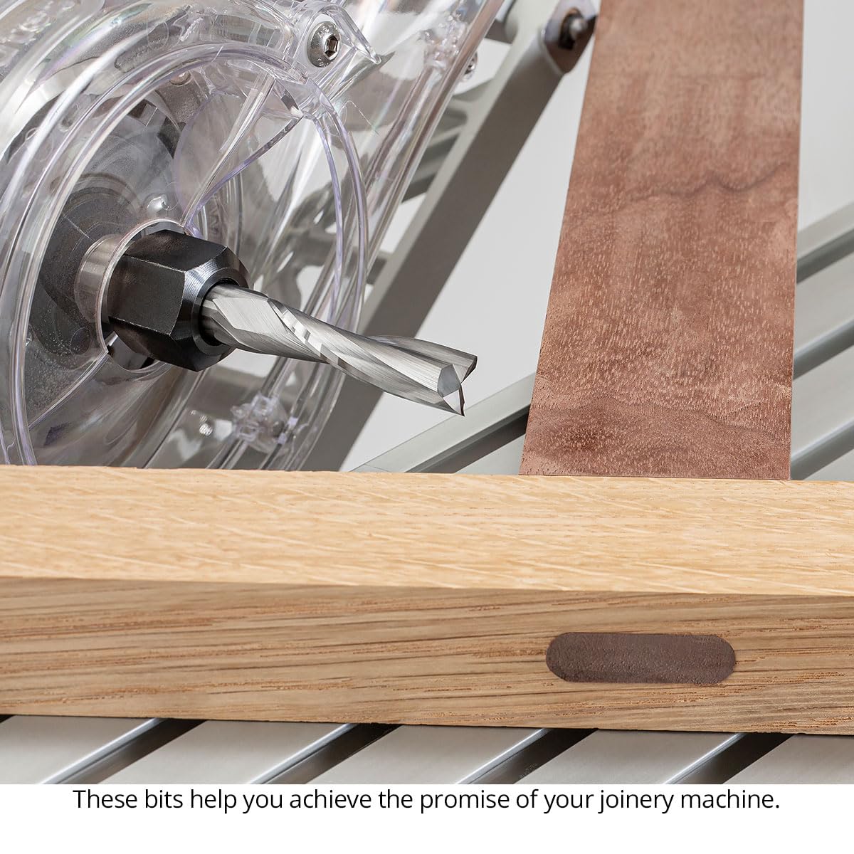 Mortise & Tenon Spiral 3-Piece Router Bit Set, 8mm Upcut Joinery Bit with Variable Helix for Smooth Plunging, Designed for Shaper Origin & Plunge Routers – USA Made US8208UV-3PC