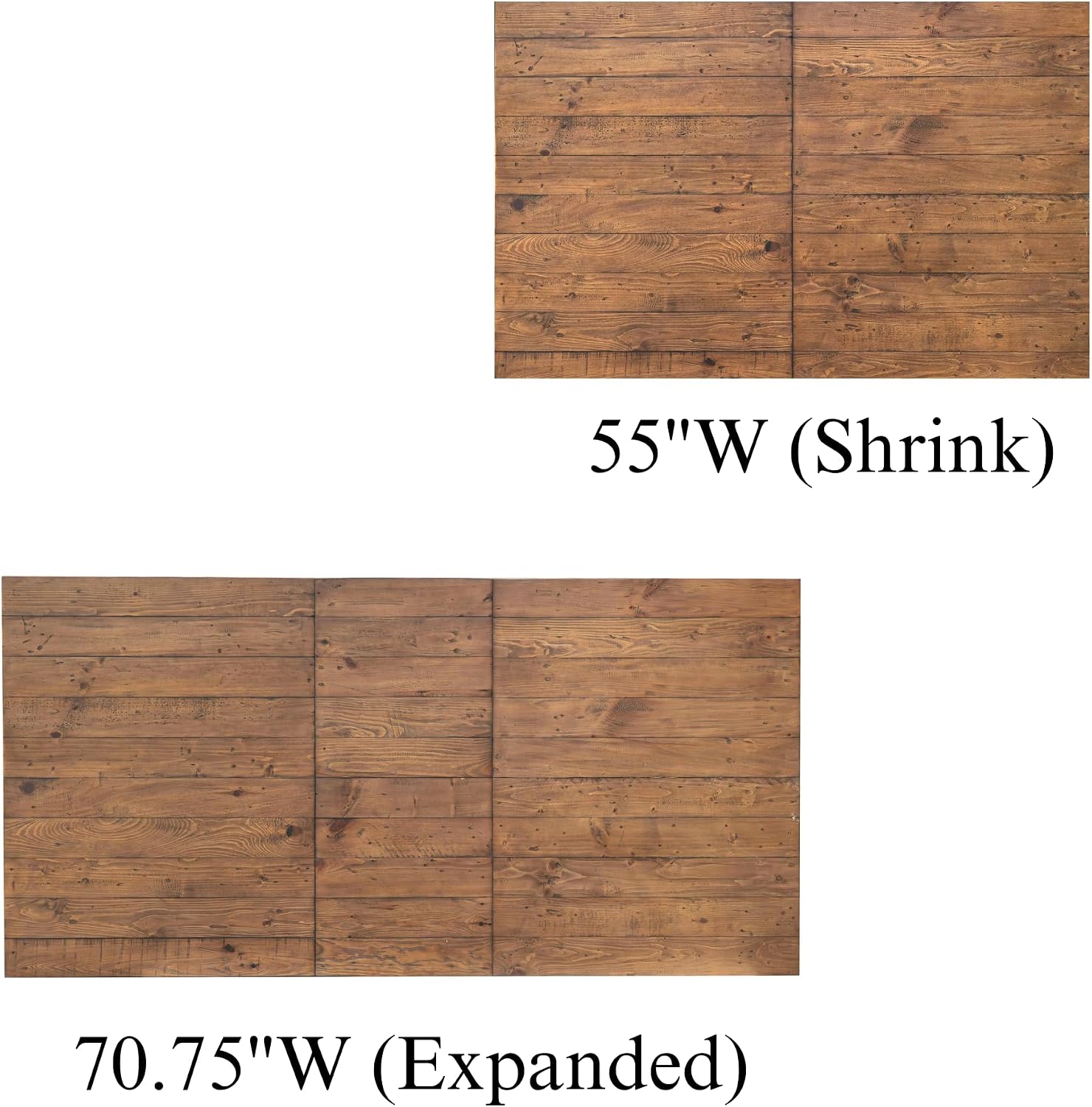 55-70.5' Extendable Dining Table Pine Expandable Dining Room Table for 4 6 8 People Large Rectangle Table Space Saving for Dining Room Living Room Home Office，Walnut