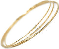 14k gold filled Bangles hammered slip on set of 3 textures, Mu-Yin Jewelry Handmade in USA