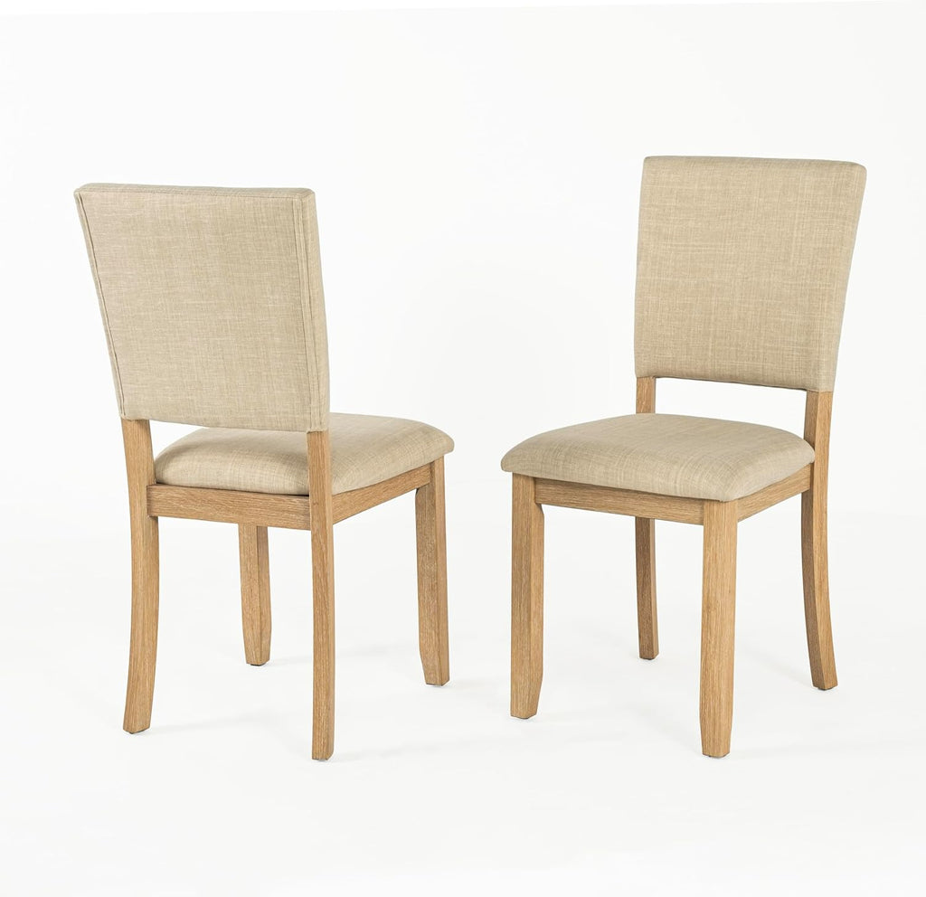 leovanni Rectangle Dining Table Set of 4, 48' Rectangle Kitchen Table and Upholstered Chairs Set for Kitchen, Dining Room, Apartment, Natural