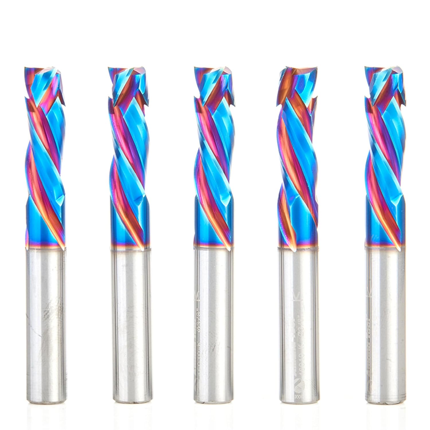 Amana Tool Spektra Extreme Tool Life Coated CNC Compression Spiral Router Bit, 46010-K-5, 5-Pack, 3/8 D x 1-1/8 CH x 3/8 Shank x 3 Inch L 3 Flute