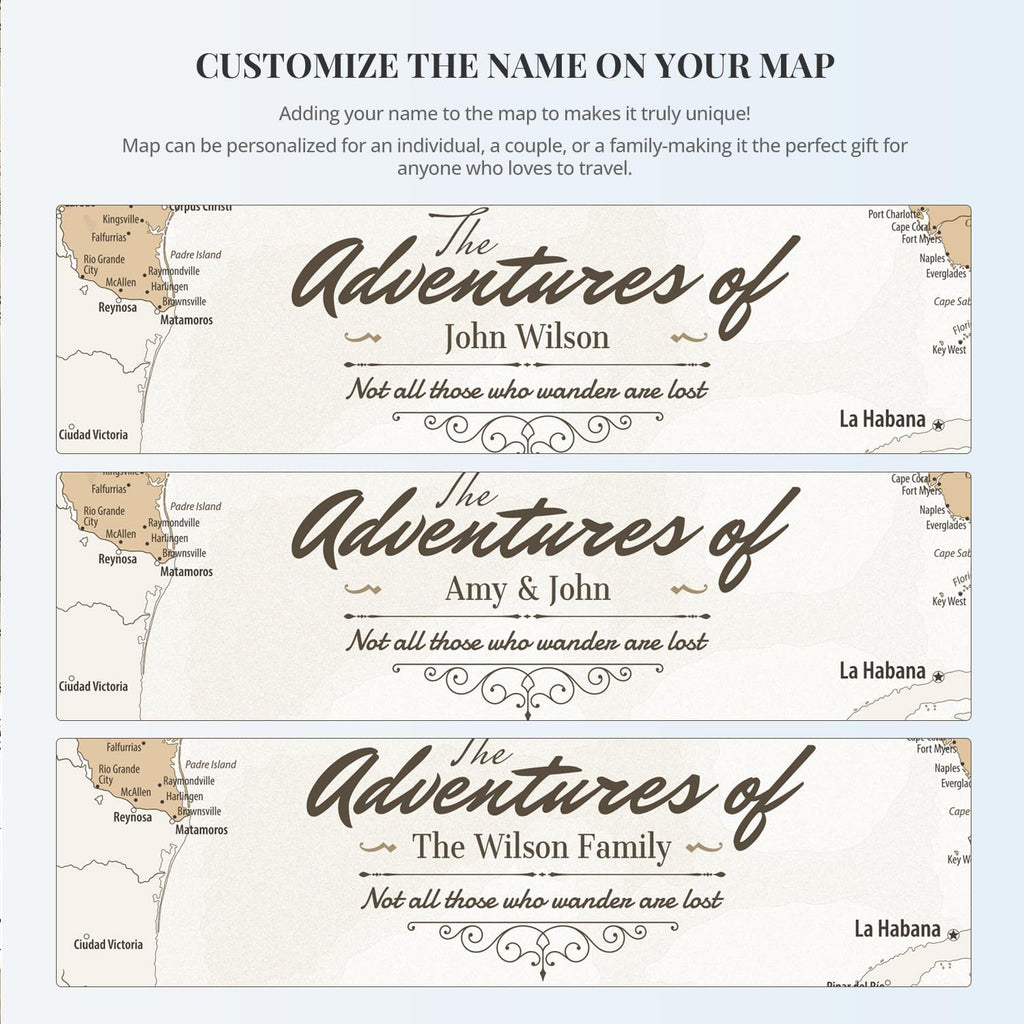 IPIC - Custom Canvas USA Map for Wall Decor, Push Pin Board Decor to Mark Travels, Personalized Artwork with Names and Message on, Oversize USA Travel Map Print for Home, Office, Study, and RV