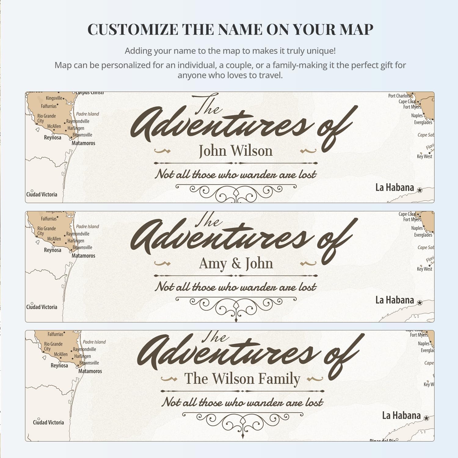 IPIC - Custom Canvas USA Map for Wall Decor, Push Pin Board Decor to Mark Travels, Personalized Artwork with Names and Message on, Oversize USA Travel Map Print for Home, Office, Study, and RV