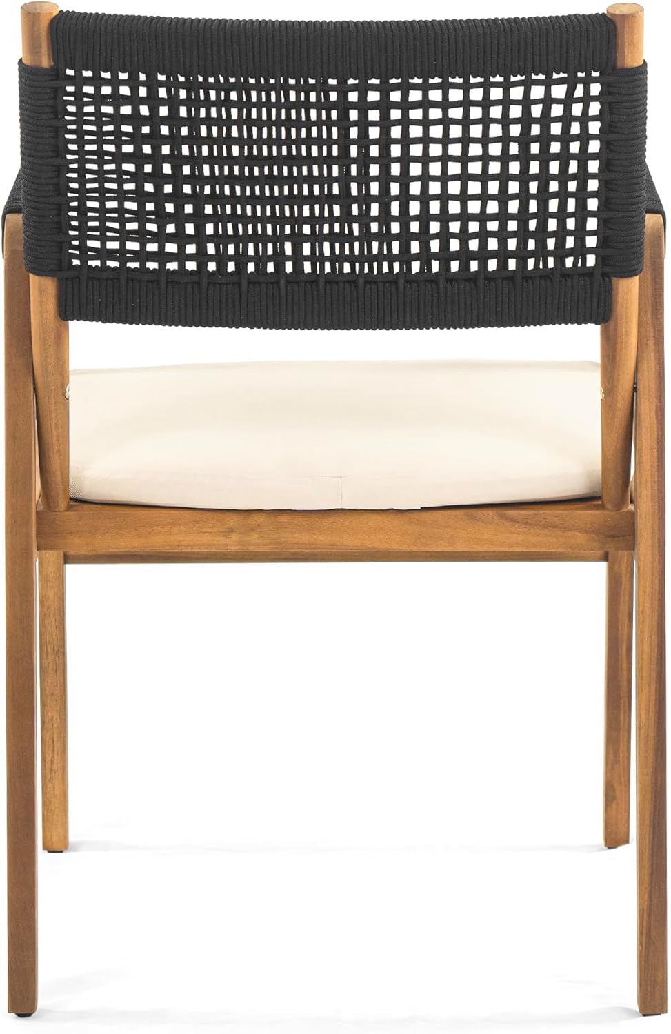 Christopher Knight Home Zed 3 Pieces Outdoor Dining Set, Acacia Wood Dining Chairs and Table, Slats Panel Design Round Table, Wooden Frame, 2 Seater Bistro Set for Balcony Backyard Garden, Teak+Black