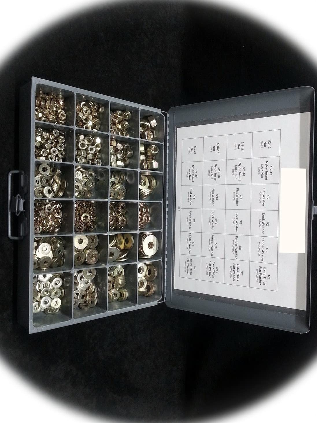 Grade 8 Nut & Washer Assortment. Has, Extra Thick & SAE Washers. Nuts Multi-Purpose Comprehensive Hardware Fastener Assortment Kit Cit00956Riv