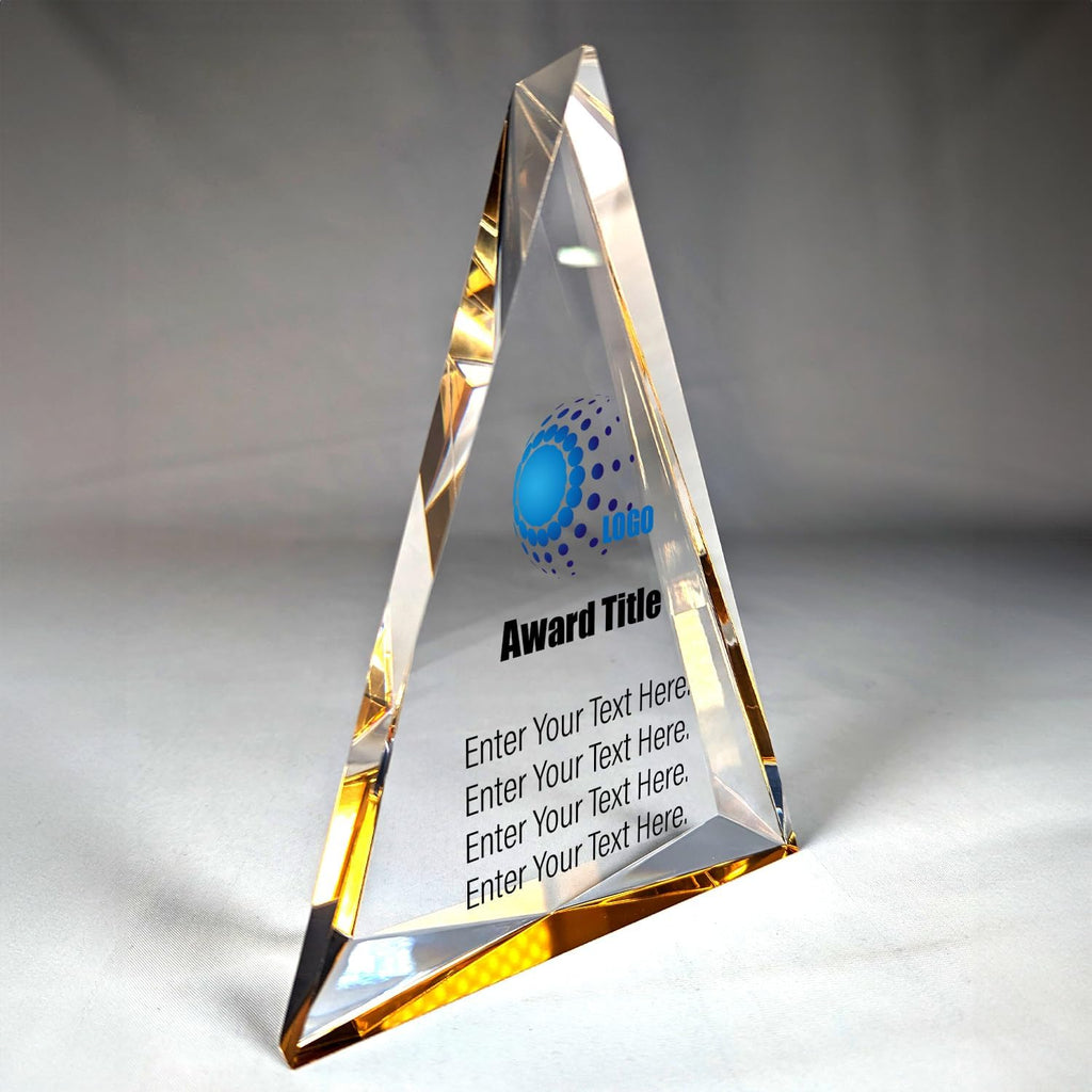 Gold Pinnacle Acrylic Award - Personalized Acrylic Award, Employee Appreciation, Thank You for Your Service, Recognition Trophy, Custom Trophy, Awards and Trophies