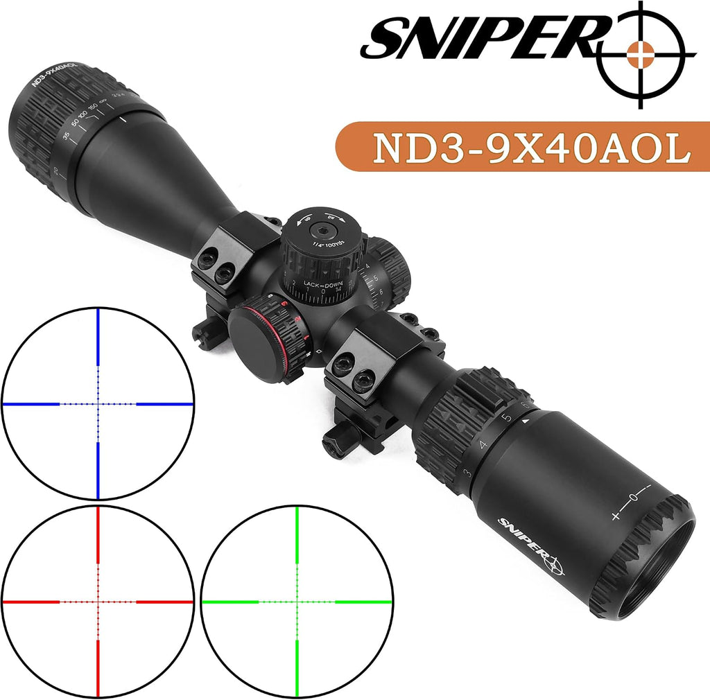 Rifle Scope 6-24x50 / 4-16x50 Red/Green/Blue llluminate Reticle AO Hunting Scope