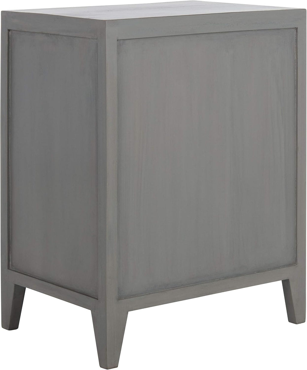 SAFAVIEH Furniture - Thea 1-Door Carved Nightstand - Grey Walnut - Mango Wood - Artisan Global Design - Ideal for Bedroom, 20'W x 14'D x 26'H - Fully Assembled (NST5300B)