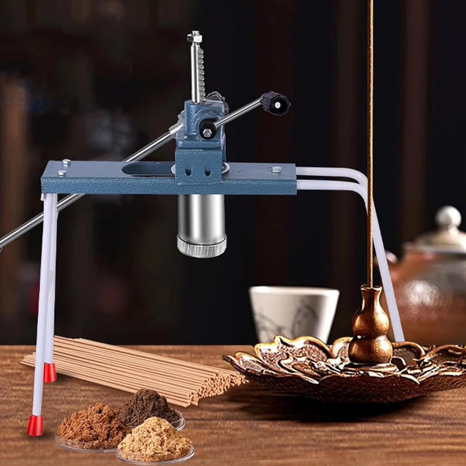 Manual Stick Incense Making Machine, Buddha Incense/Clay Extruder, with 3 Different Sized Mould Plates(2/2.5/3mm), for DIY Fragrance Accessory