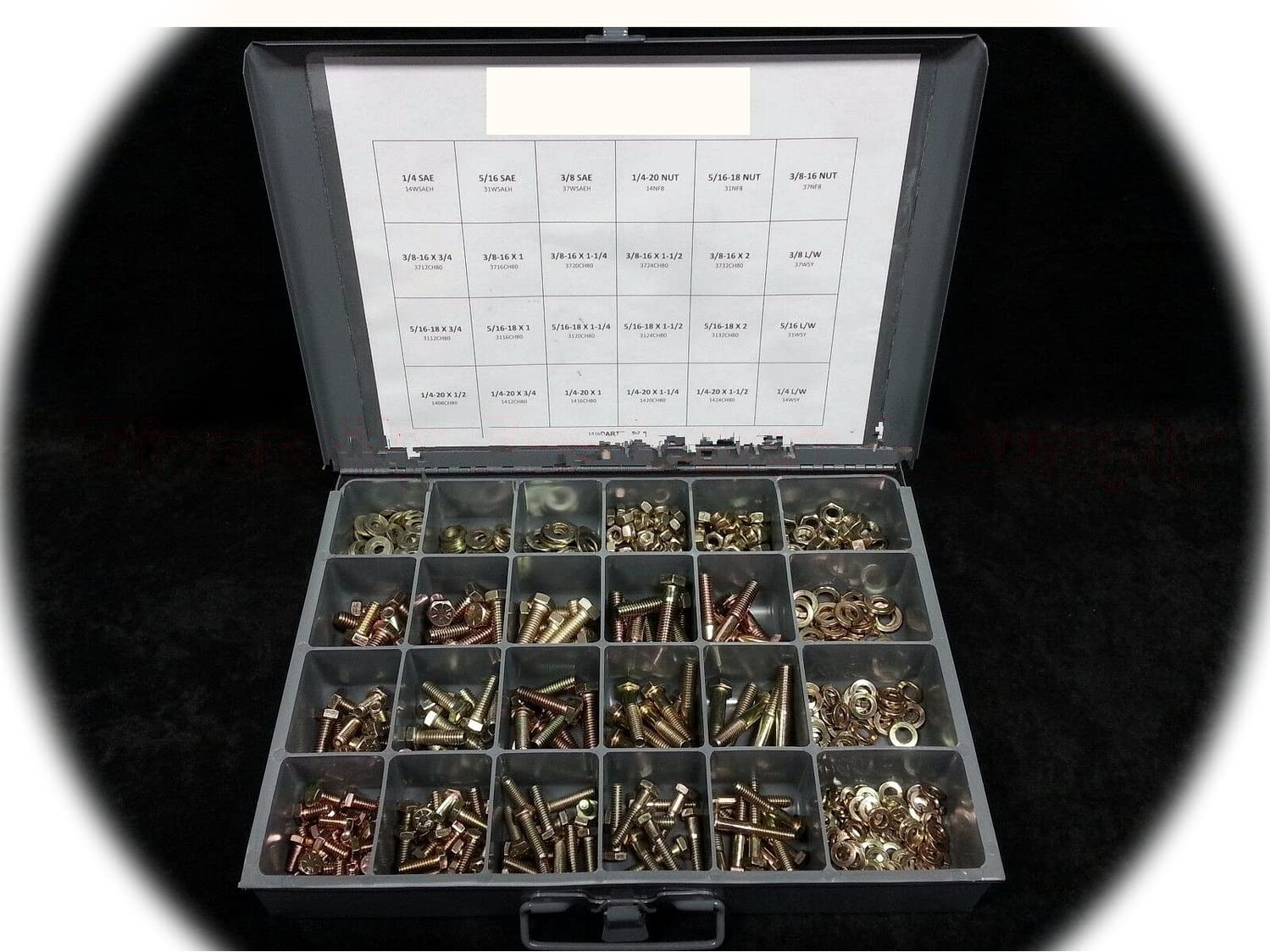 Grade 8 Nuts, Bolts & washers Assortment kit 575 Pieces Zinc Plated Ships 4 Free Hardware Fastener Kit Set RV9013S