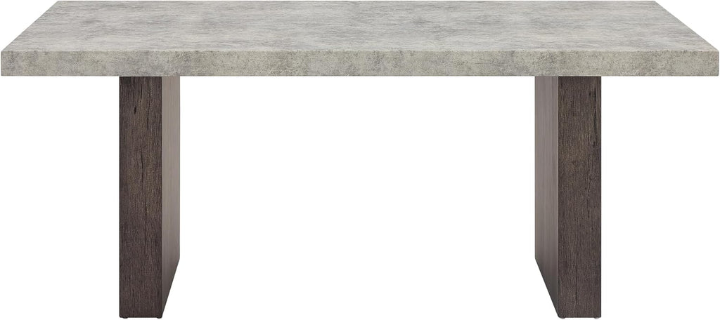 Roundhill Furniture Sorlen Modern 72' Dining Table with 3D Faux Concrete Top