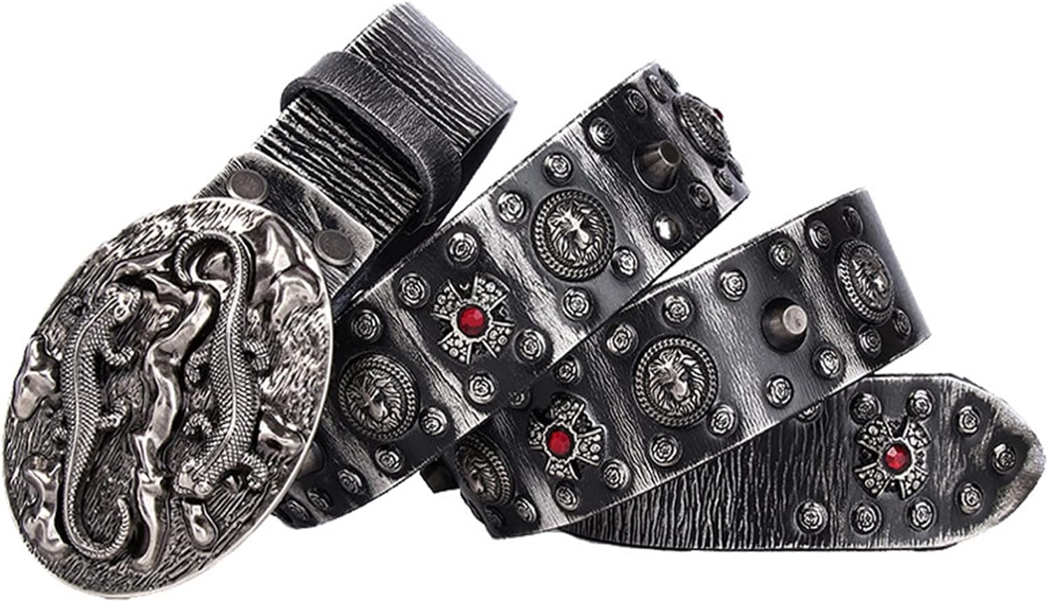 Metal Rivet Belt Men Rivet Punk Belt Cow Genuine Leather Smooth Buckle Male Women Rock Hip Hop Strap Waist 1Pcs