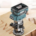 Cordless Compact Router, Portable Woodworking Router Slotting with 4 Bases, 5 Levels Adjustable, 20MM Depth Adjustable, Dust Hood, Electric Hand Laminate Trimmer Set Wood Routing Trimming