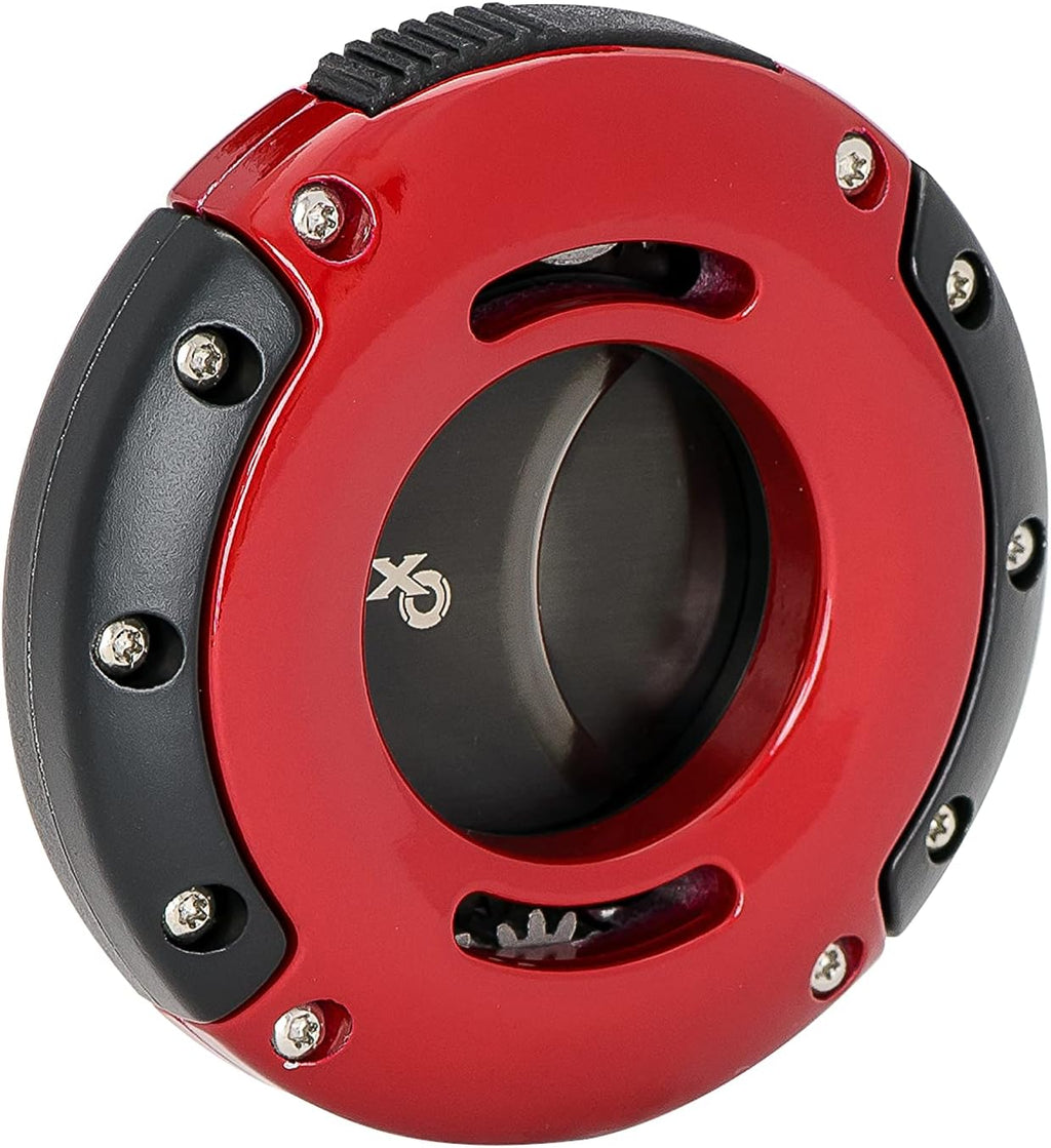 Xikar XO Double Guillotine Cigar Cutter, Dual Stainless Steel Blades, 64 RG, Black Blades (Black and Red)