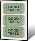 Vintage Funky Green Good Times Ticket Wall Art Print Poster Retro Preppy Room Aesthetic Canvas Wall Art Prints For College Dorm Bathroom Apartment Wall Decor 24x36in Framed