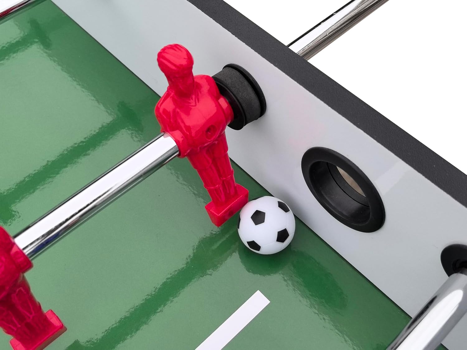 48'' Soccer Table, Large Size Foosball Game Table for Adult, Football Table with Cup Hloders & Sturdy Leg for Game Rooms & Parties, Red