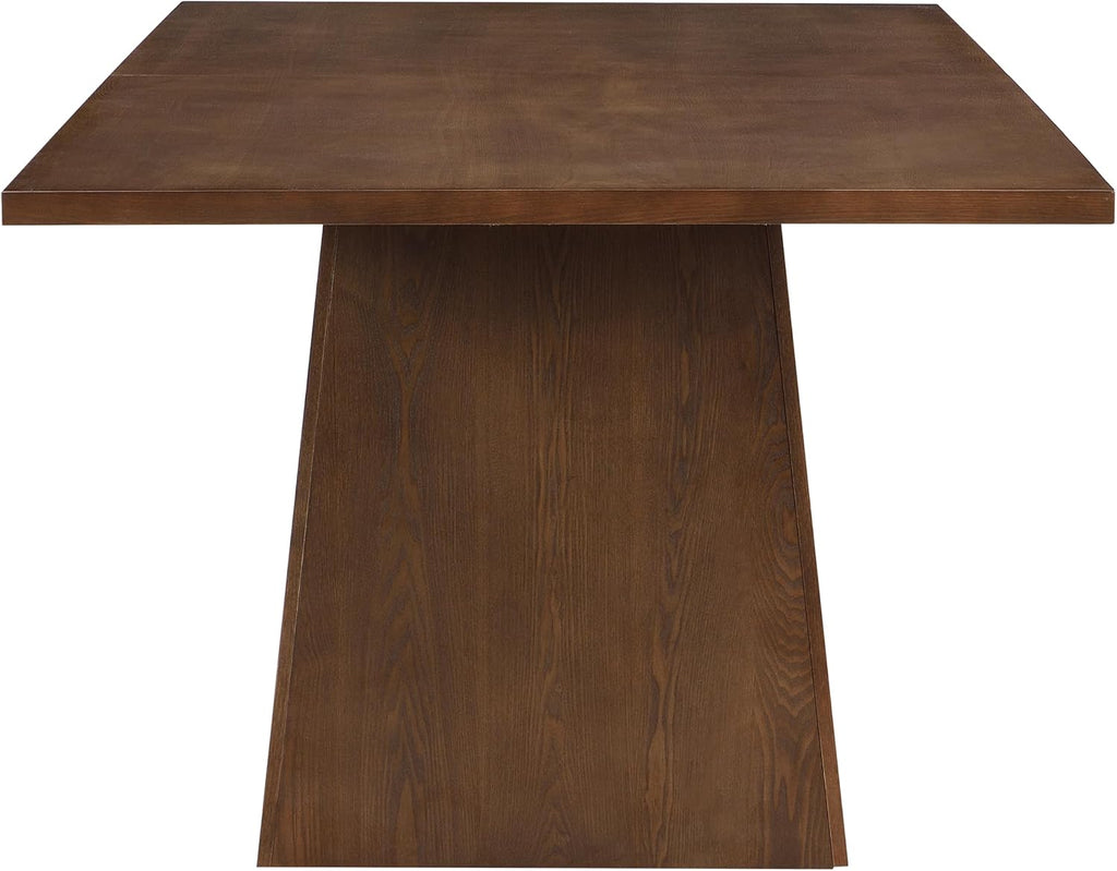 Christopher Knight Home Coadz 82 inch Wooden Dining Table, Modern Rectangular Kitchen Dinner Table for 6-8 People, Pedestal Wooden Dining Furniture for Kitchen Office Conference Room, Walnut Brown