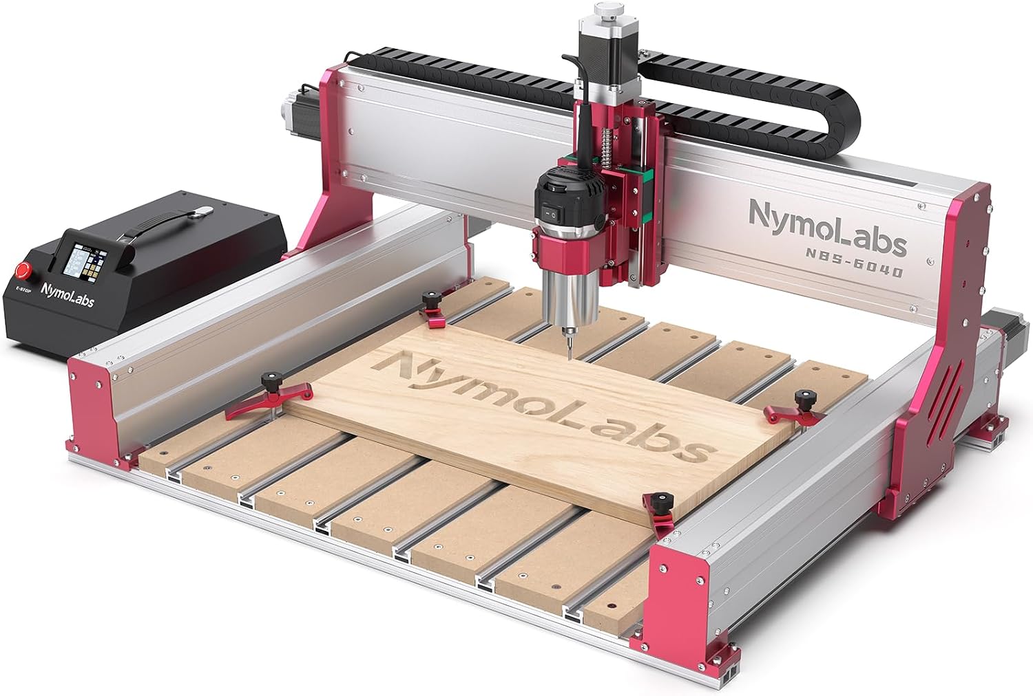 NBS-6040 CNC Router Machine with Custom-Made 710W 7000-30000 RPM Trim Router Spindle & ER-11 Collet, Linear Rails & Ball Screws on 3-axis, Engraving for Wood Acrylic Aluminum