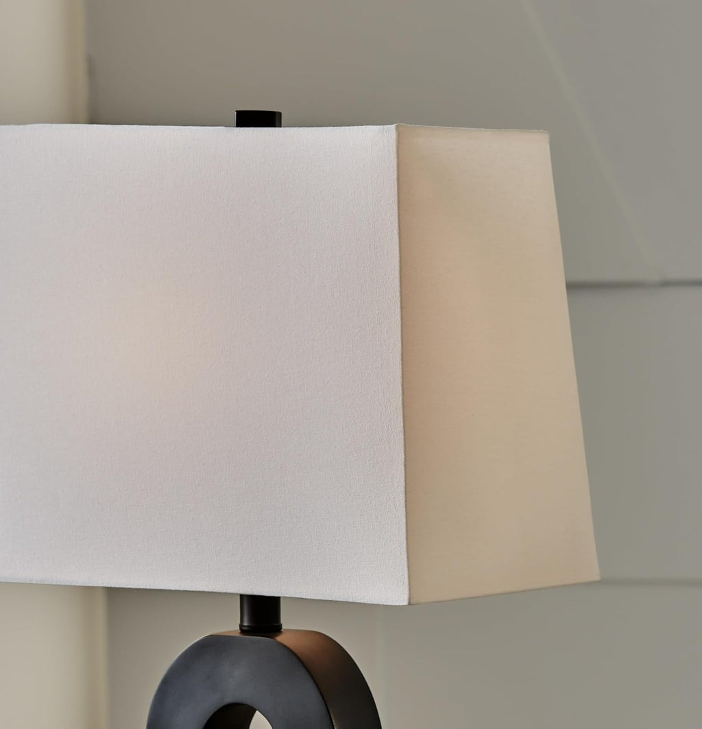 Signature Design by Ashley Markellton Modern 29.25' Polyresin Table Lamp, Set of 2, Black