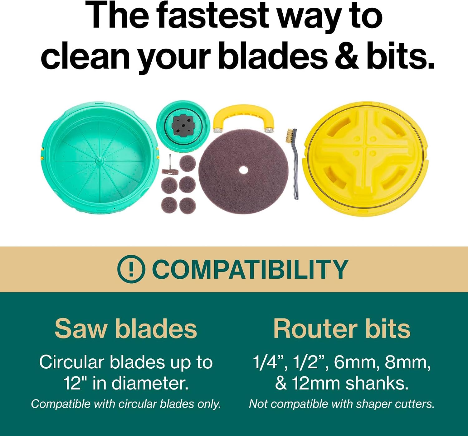MICROJIG BLADECLEAN Saw Blade and Router Bit Cleaning Kit System with CPR Disc Set, Woodworking Tools Accessories, 90-WLU4-C556
