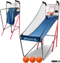 BAGAIL Basketball Arcade Game, Electronic Basketball Shooting Game, Arcade Sounds, Foldable Frame, 3 Balls, Inflation Pump, Ideal Indoor Sport Games - Single Shot