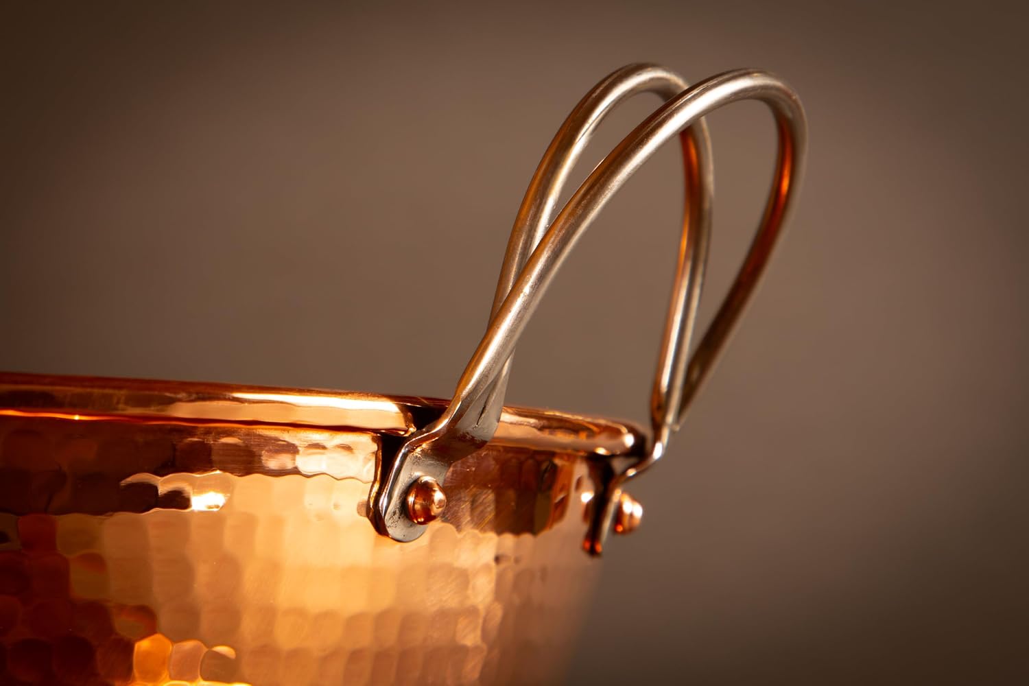 Sertodo Solid Copper Mixing Bowl | 2.5 qt, 10-inch Diameter | 100% Pure Hammered Copper Bowl for Kitchen, Baking & Cooking | Large Mixing Bowls for Whisking, Beating & Serving